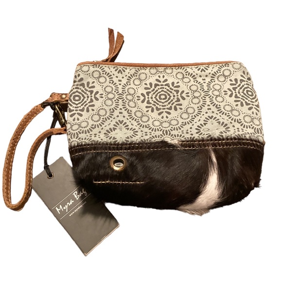 Myra Floral Print Hairon Wristlet Bag - Picture 4 of 13